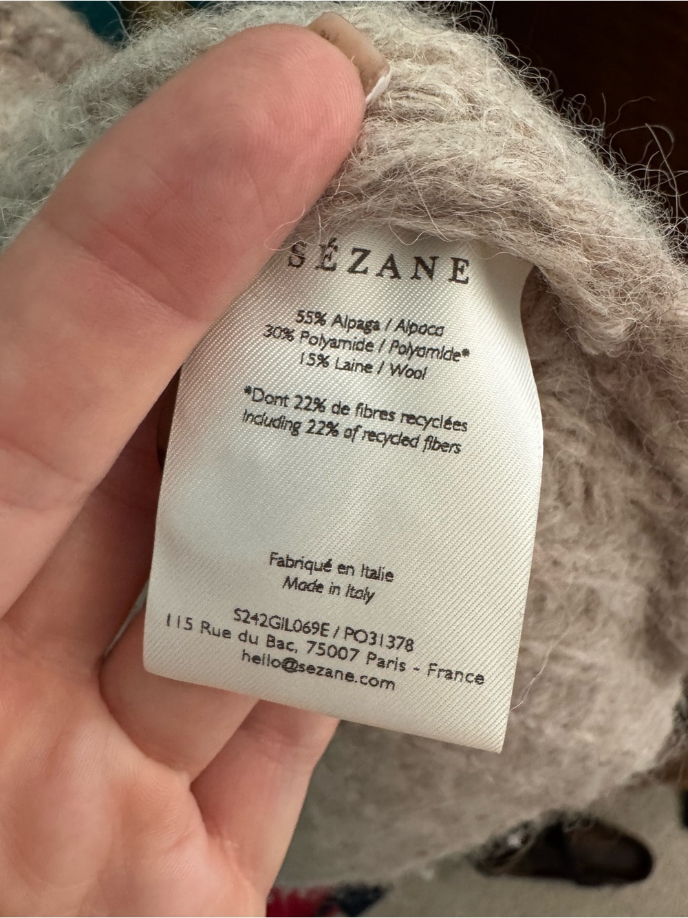 Sezane Light Beige Emile Cardigan - Picture 4 of 6
